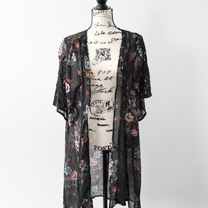 American Eagle Black Lace Blend Kimono